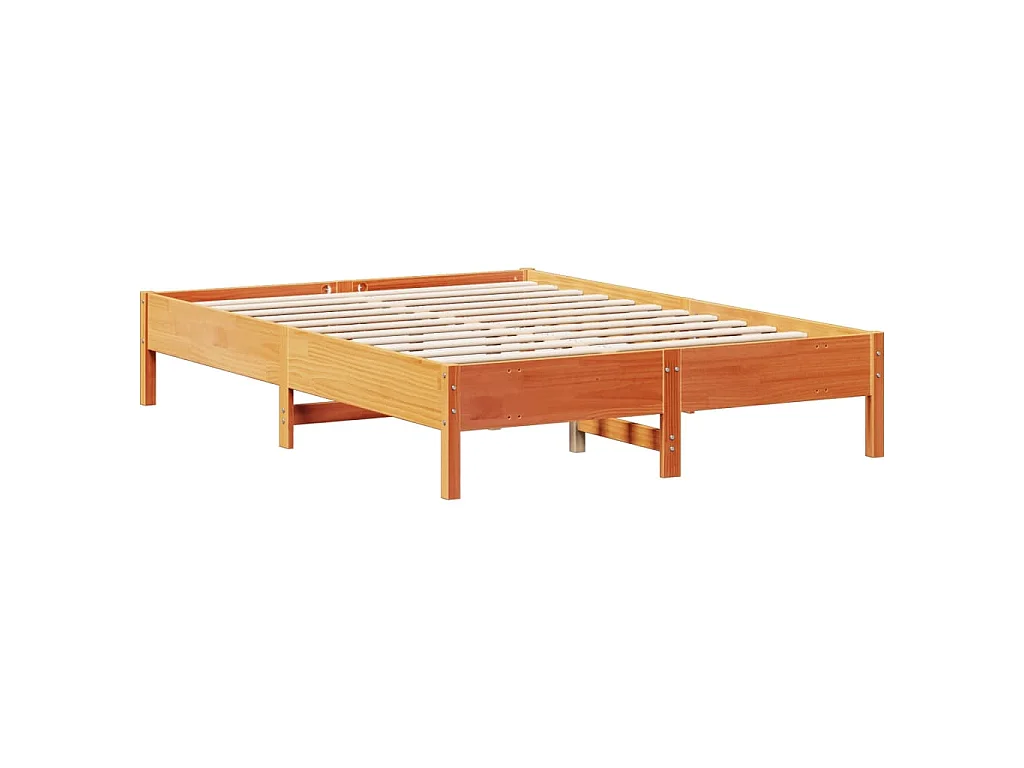 Cama com estante sem colchão 135x190 cm pinho maciço