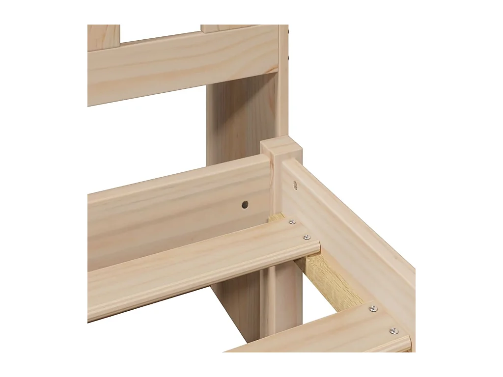 Massivholzbett mit Regal ohne Matratze 150x200 cm Kiefernholz