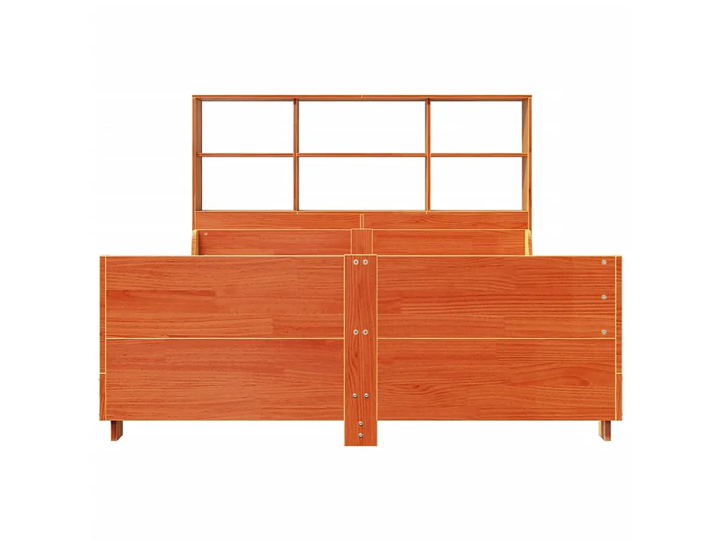 Letto Libreria senza Materasso Marrone Cera 140x190 cm Legno