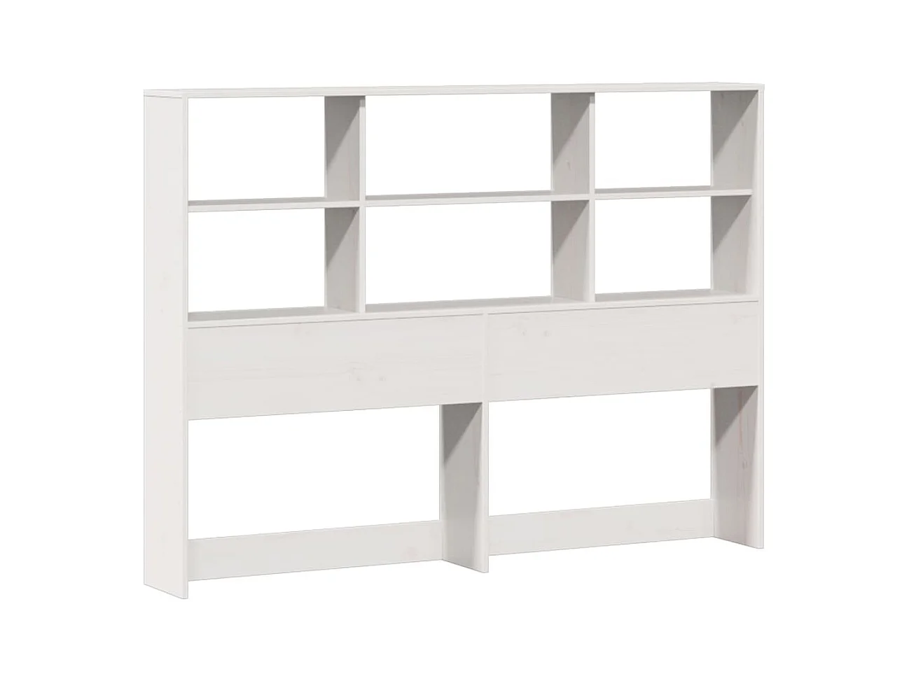 Lit bibliothèque sans matelas blanc 140x190 cm bois pin massif