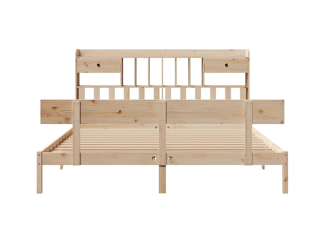 Massivholzbett mit Regal ohne Matratze 180x200 cm Kiefernholz