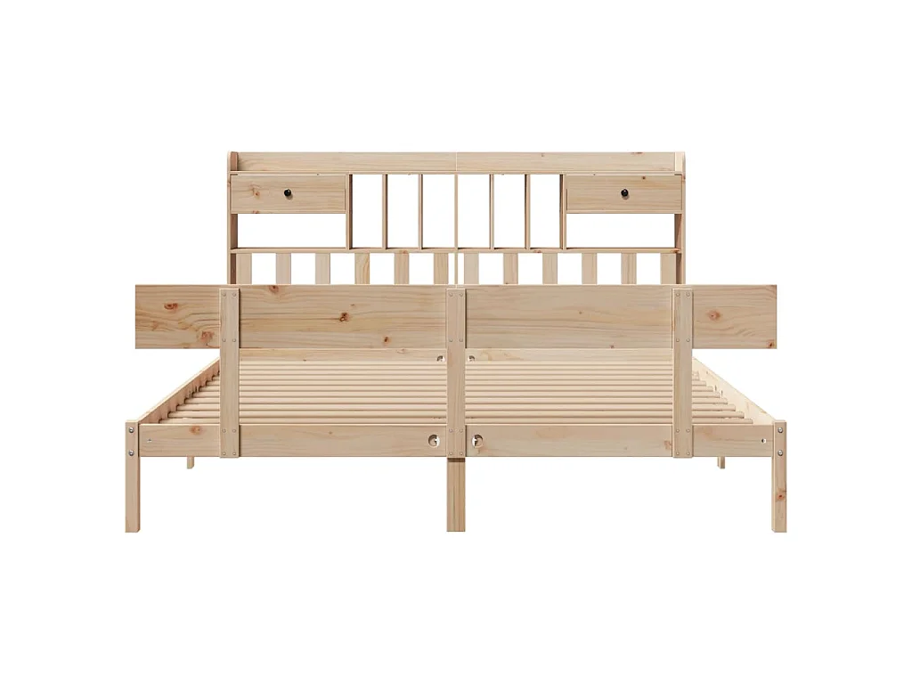 Letto Libreria senza Materasso 180x200 cm in Legno di Pino