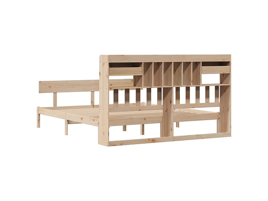 Letto Libreria senza Materasso 180x200 cm in Legno di Pino