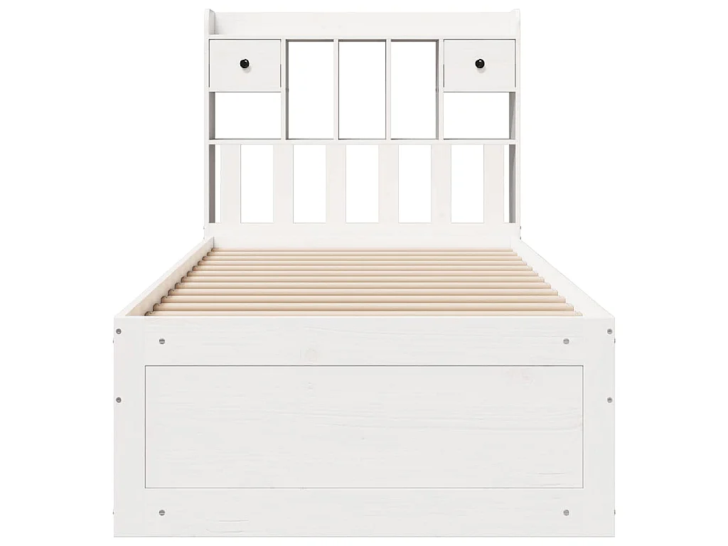 Letto Libreria senza Materasso Bianca 90x200 cm Legno di Pino