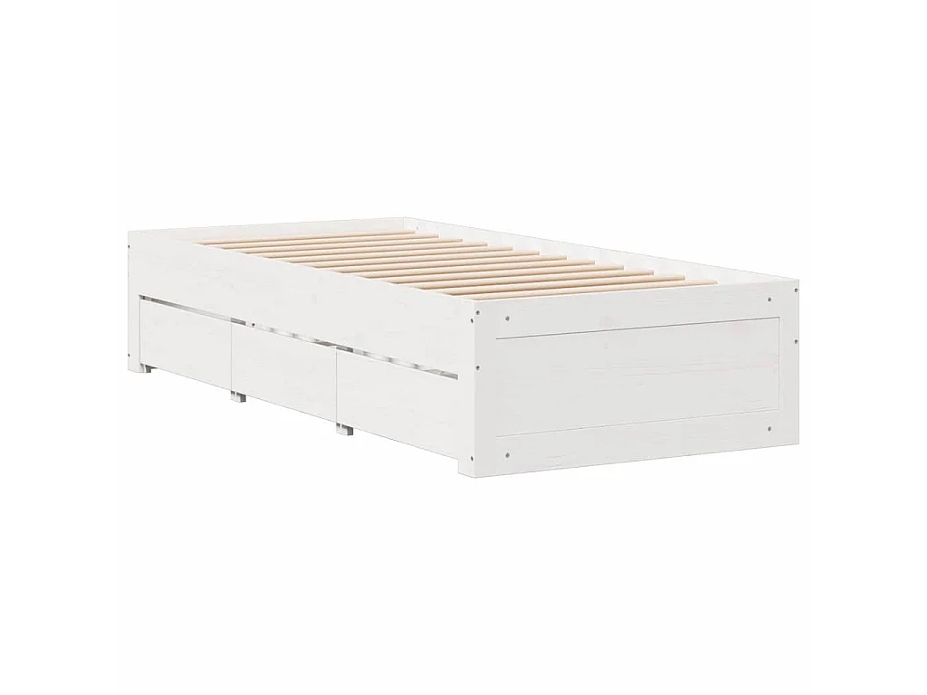 Letto Libreria senza Materasso Bianca 90x200 cm Legno di Pino