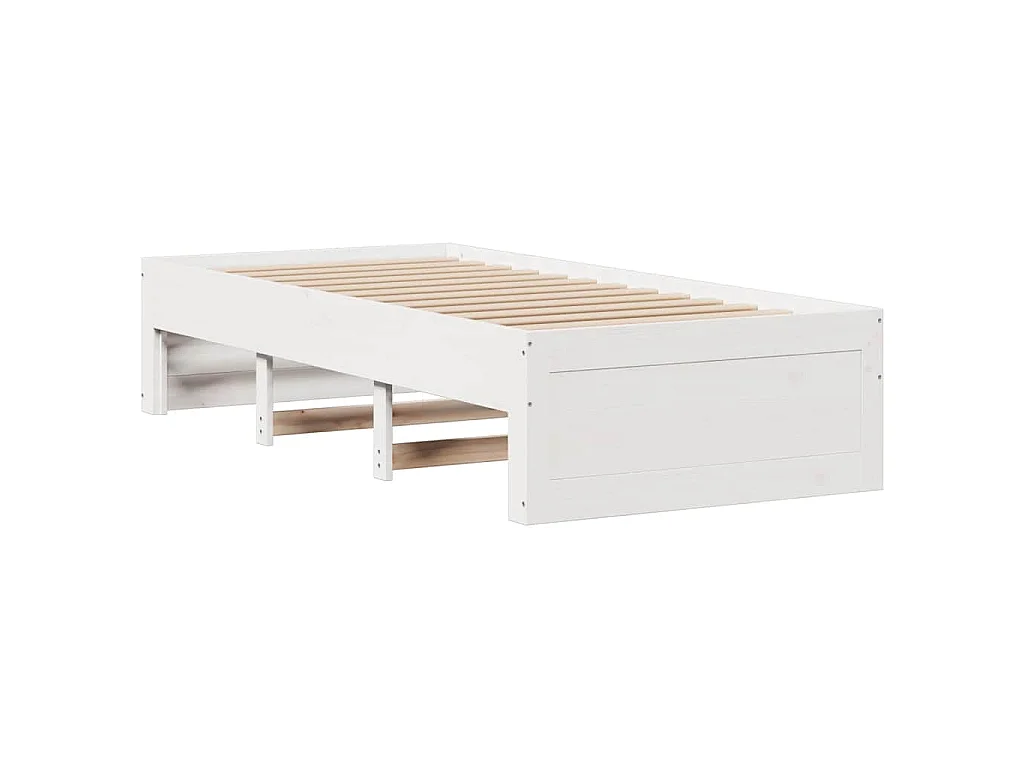 Letto Libreria senza Materasso Bianca 90x200 cm Legno di Pino