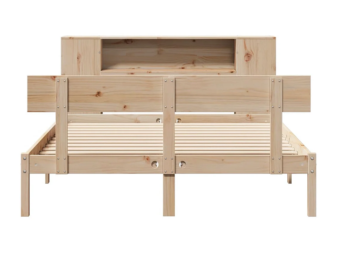 Cama com estante sem colchão 140x190 cm pinho maciço