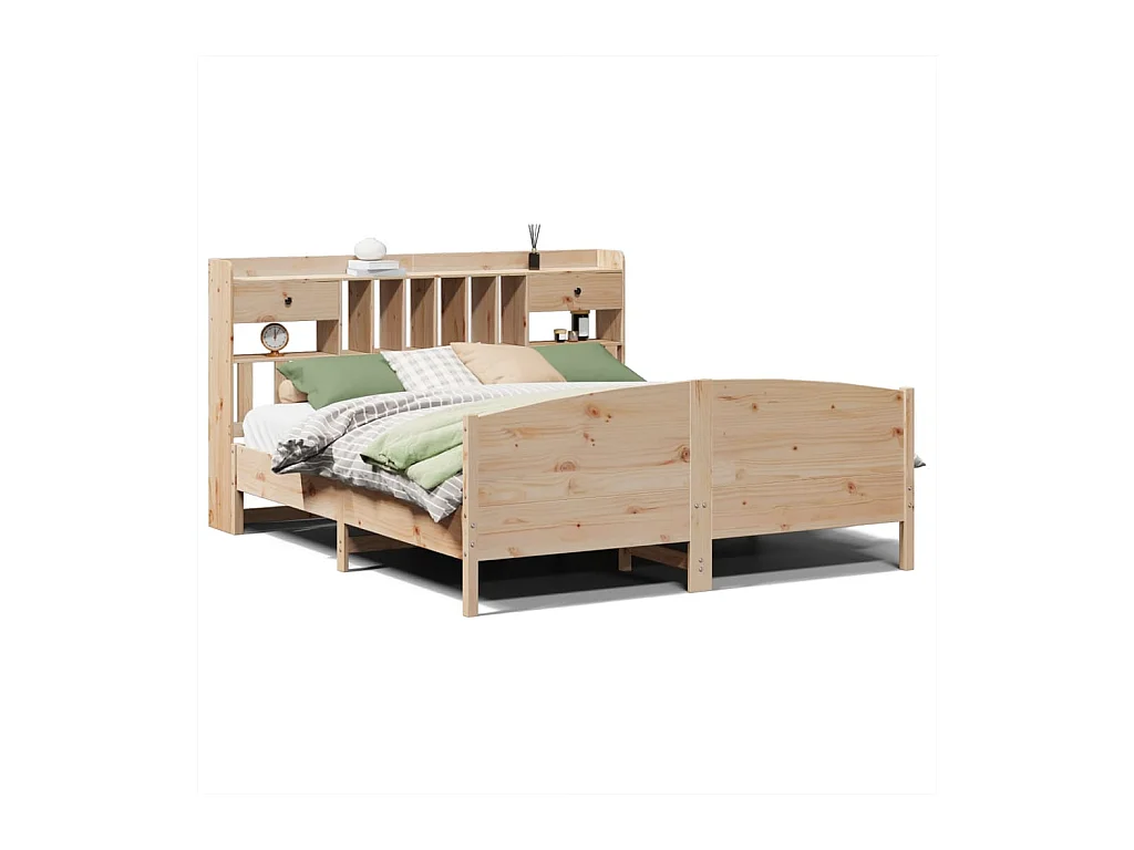 Cama com estante sem colchão 180x200 cm pinho maciço