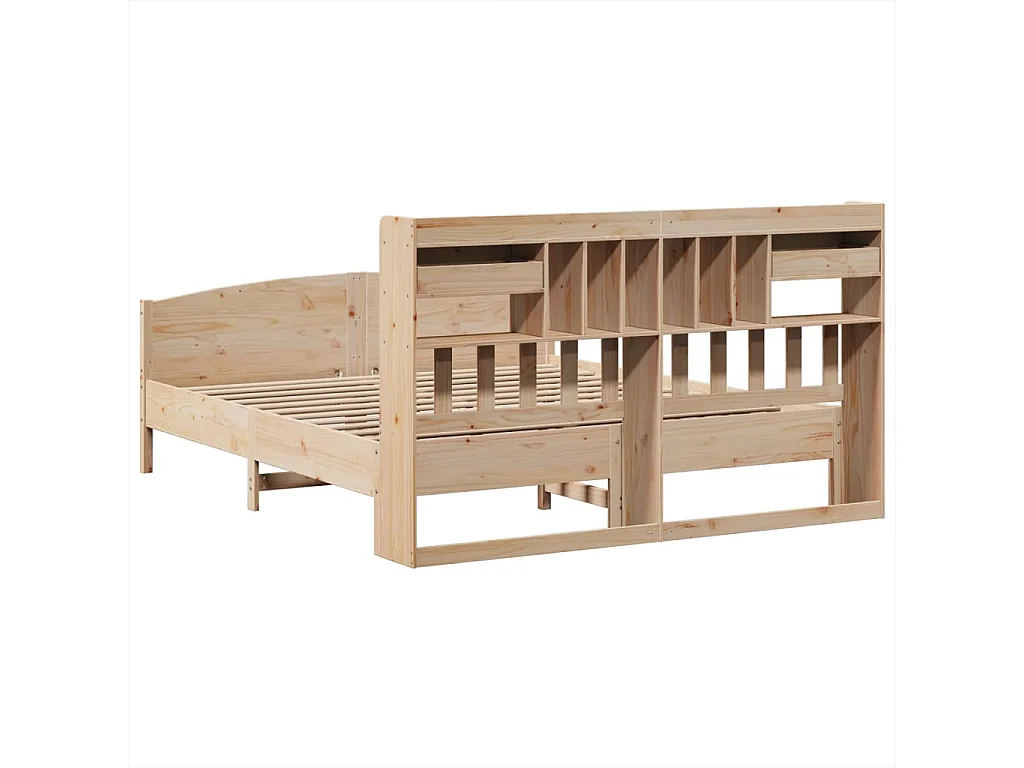 Letto Libreria senza Materasso 180x200 cm in Legno di Pino