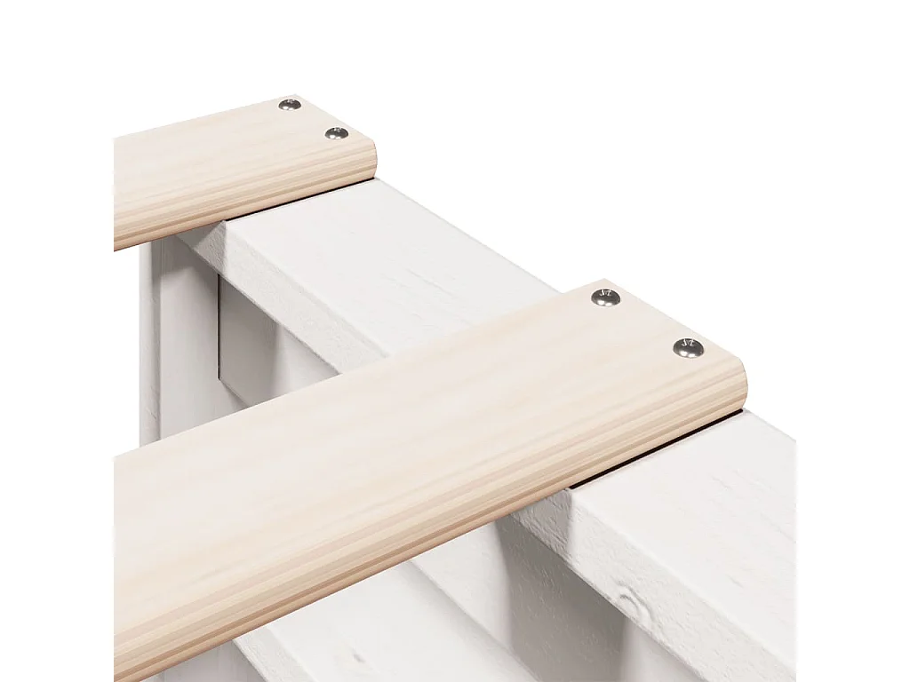 Cama con estantería sin colchón madera maciza blanca 75x190 cm