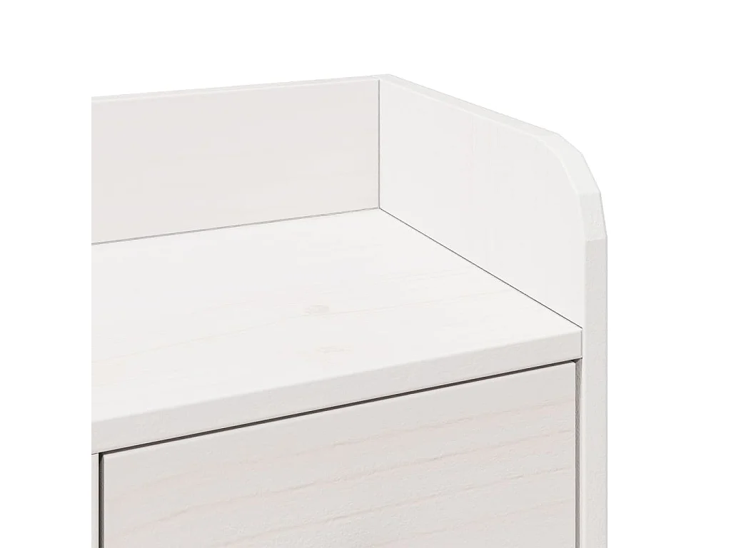 Cama con estantería sin colchón madera maciza blanca 75x190 cm