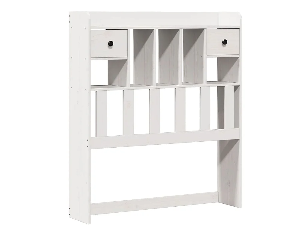 Cama con estantería sin colchón madera maciza blanca 75x190 cm