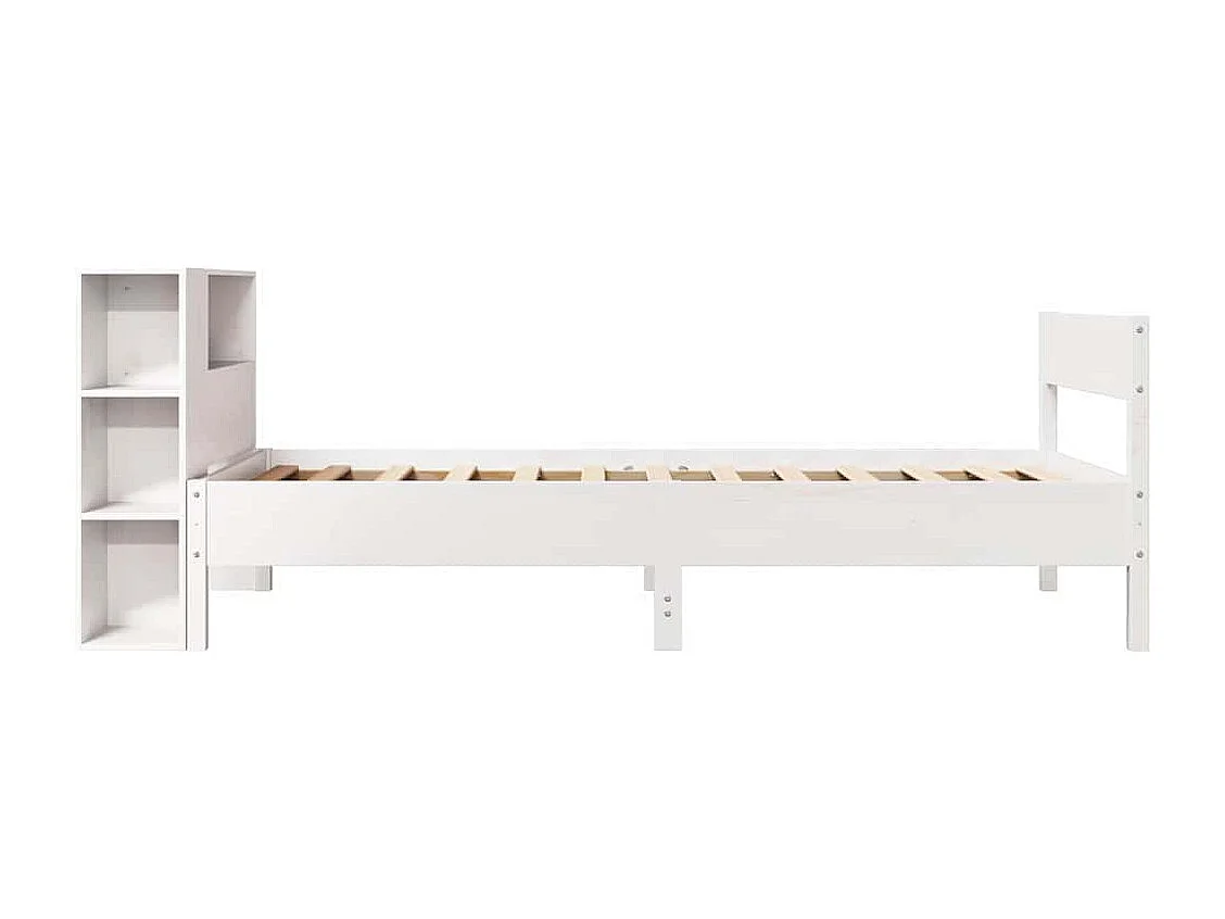 Letto con Libreria senza Materasso 75x190 cm in Legno Pino