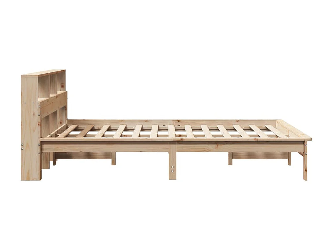 Lit bibliothèque sans matelas 120x200 cm bois de pin massif