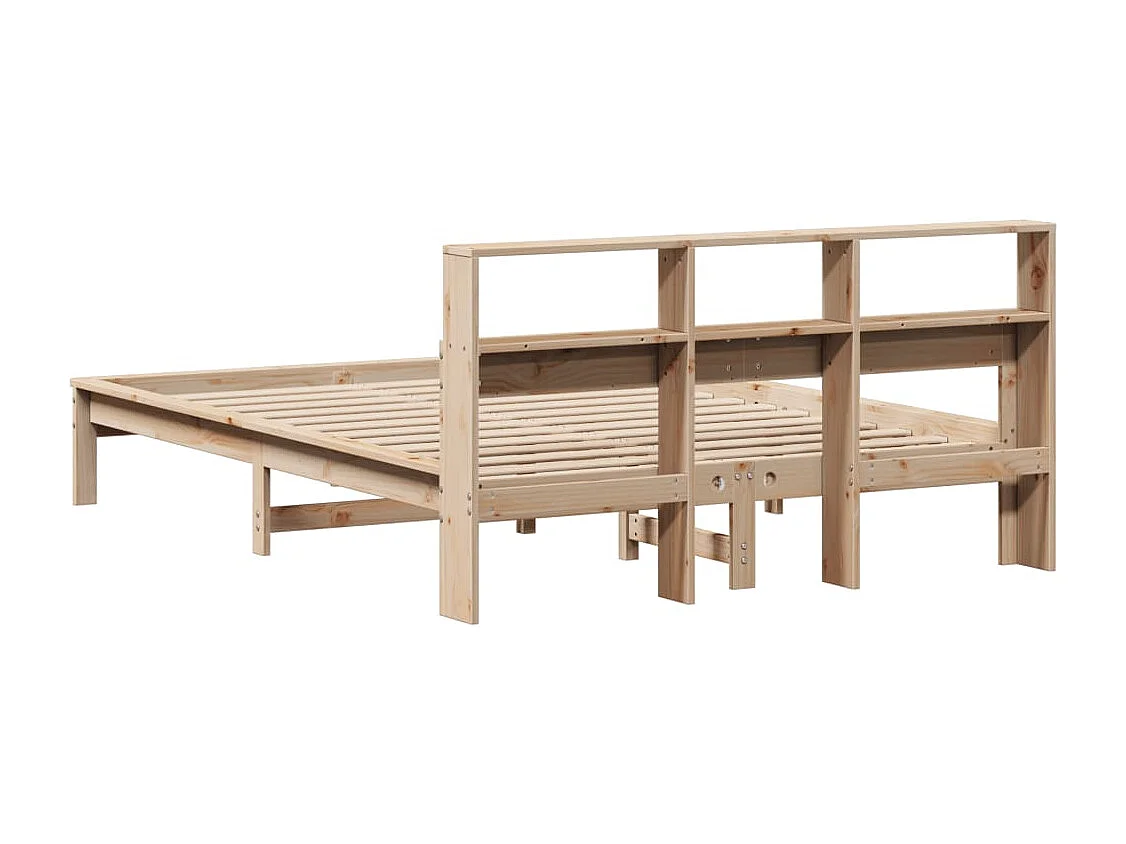 Lit bibliothèque sans matelas 120x200 cm bois de pin massif