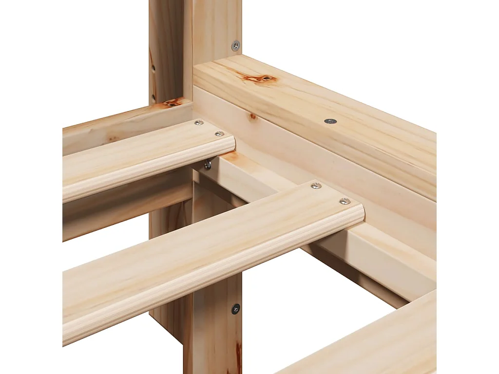 Lit bibliothèque sans matelas 120x200 cm bois de pin massif