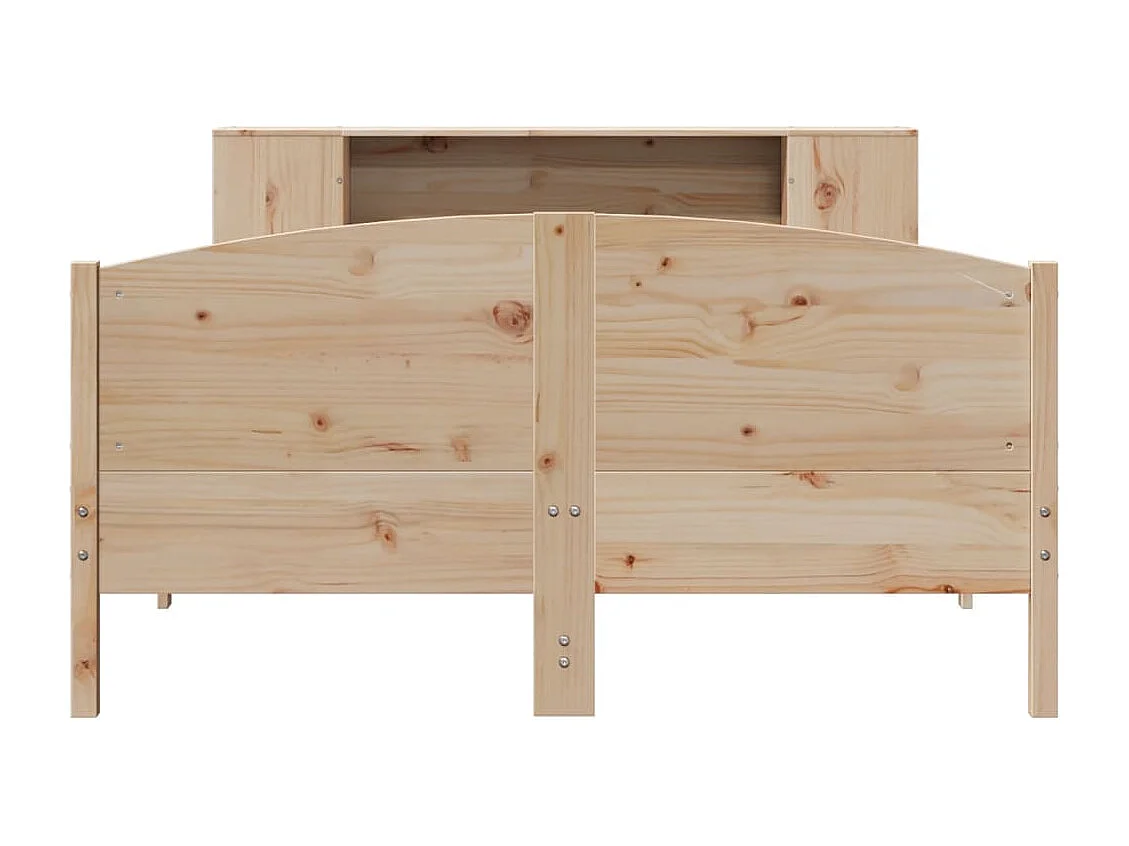 Lit bibliothèque sans matelas 150x200 cm bois massif de pin