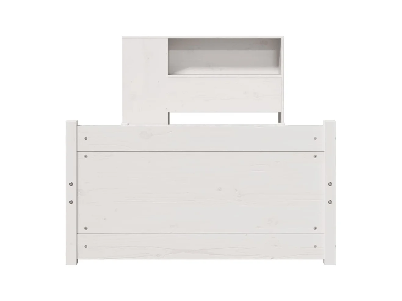 Lit bibliothèque sans matelas blanc 75x190cm bois de pin massif