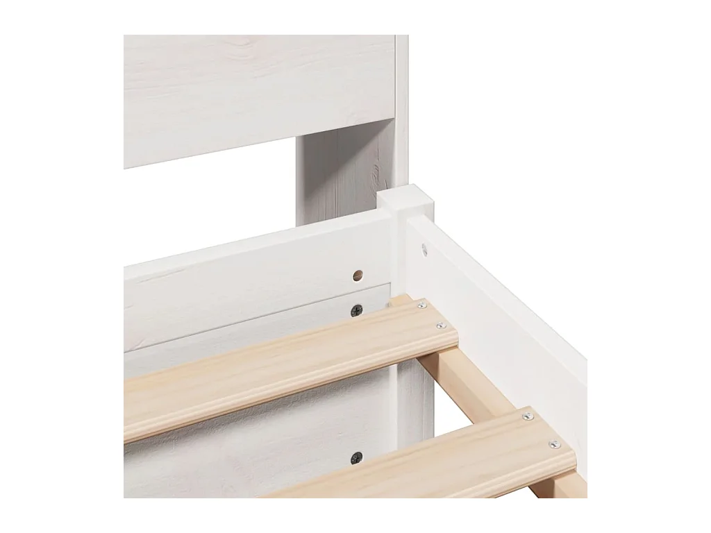 Lit bibliothèque sans matelas blanc 75x190cm bois de pin massif