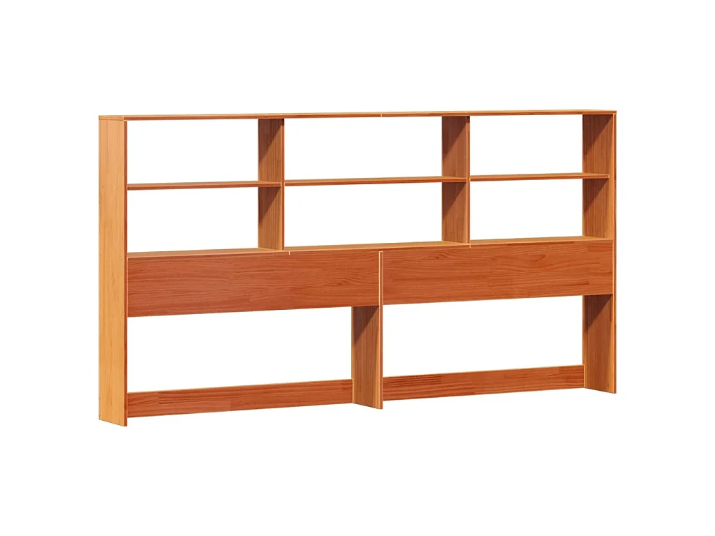 Letto Libreria senza Materasso Marrone Cera 180x200 cm in Pino