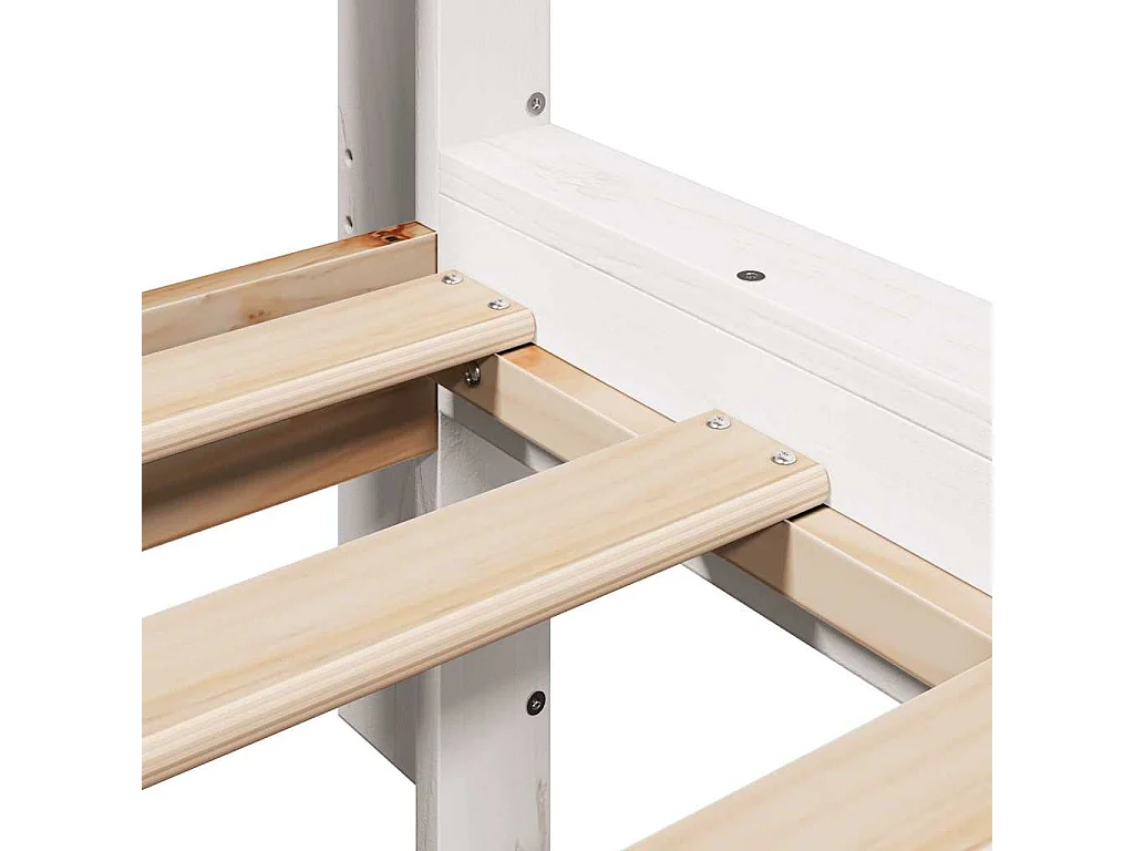 Cama com estante sem colchão 150x200 cm pinho maciço branco