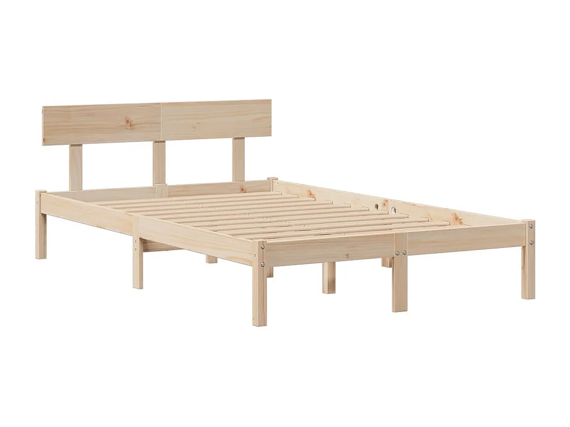 Massivholzbett mit Regal ohne Matratze 135x190 cm Kiefernholz