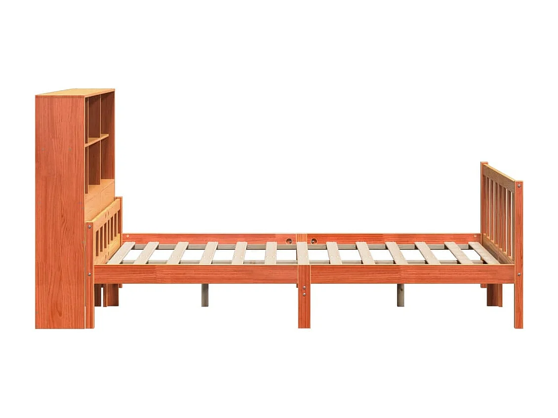 Letto Libreria senza Materasso Marrone Cera 150x200 cm Legno