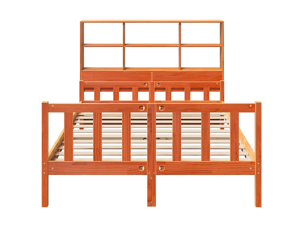 Letto Libreria senza Materasso Marrone Cera 150x200 cm Legno
