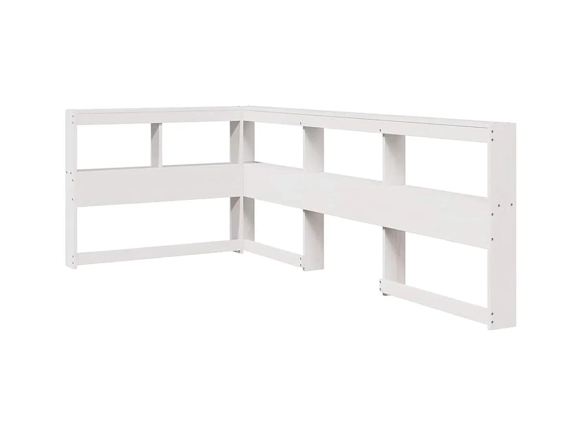 Cama con estantería sin colchón madera maciza blanco 90x200 cm