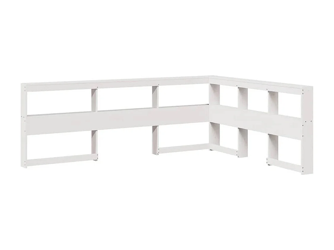 Lit bibliothèque sans matelas blanc 150x200 cm bois pin massif