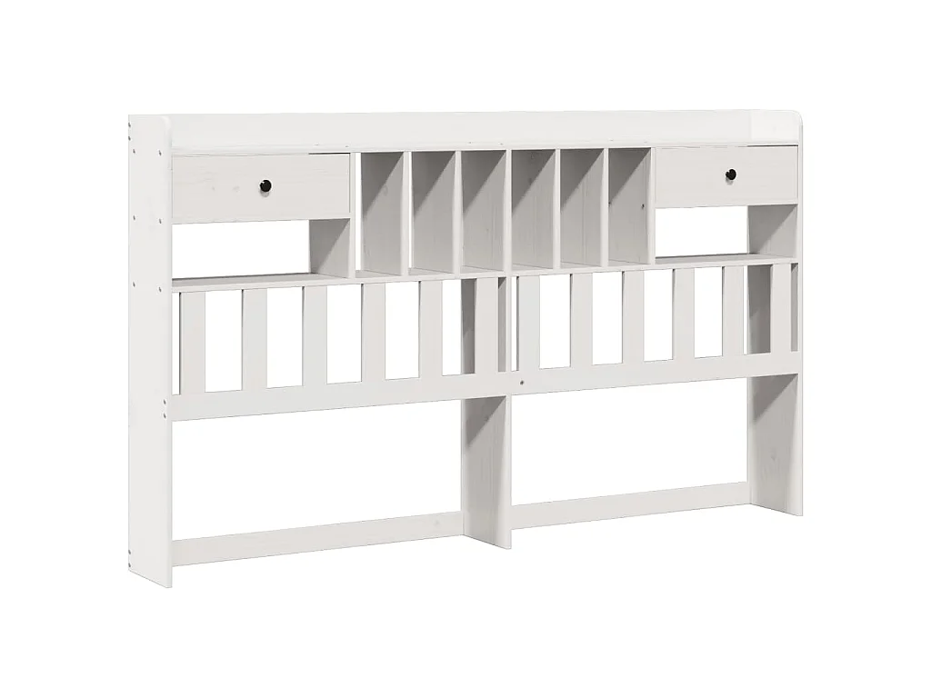 Lit bibliothèque sans matelas blanc 180x200 cm bois pin massif