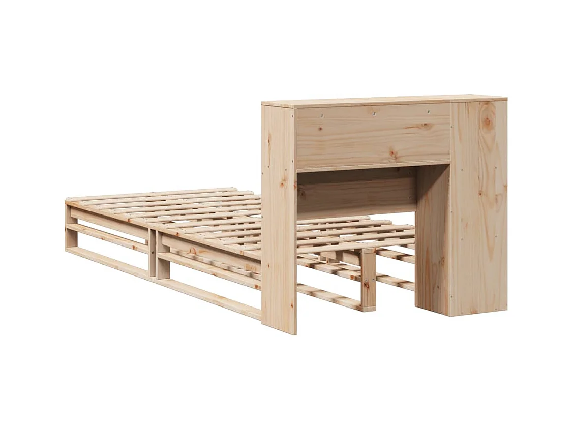 Massivholzbett mit Regal ohne Matratze 90x190 cm