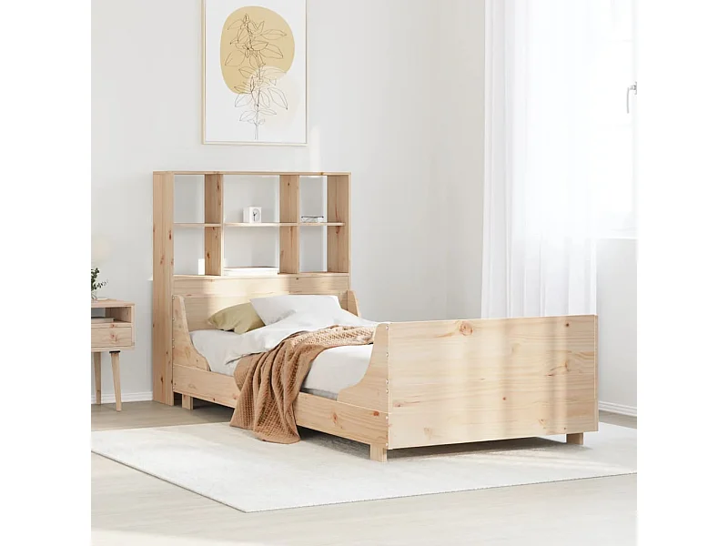 Massivholzbett mit Regal ohne Matratze 90x200 cm Massivholz