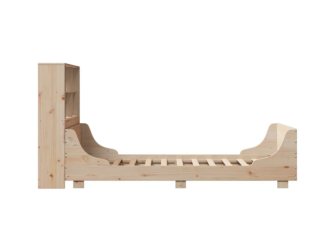 Lit bibliothèque sans matelas 90x200 cm bois massif