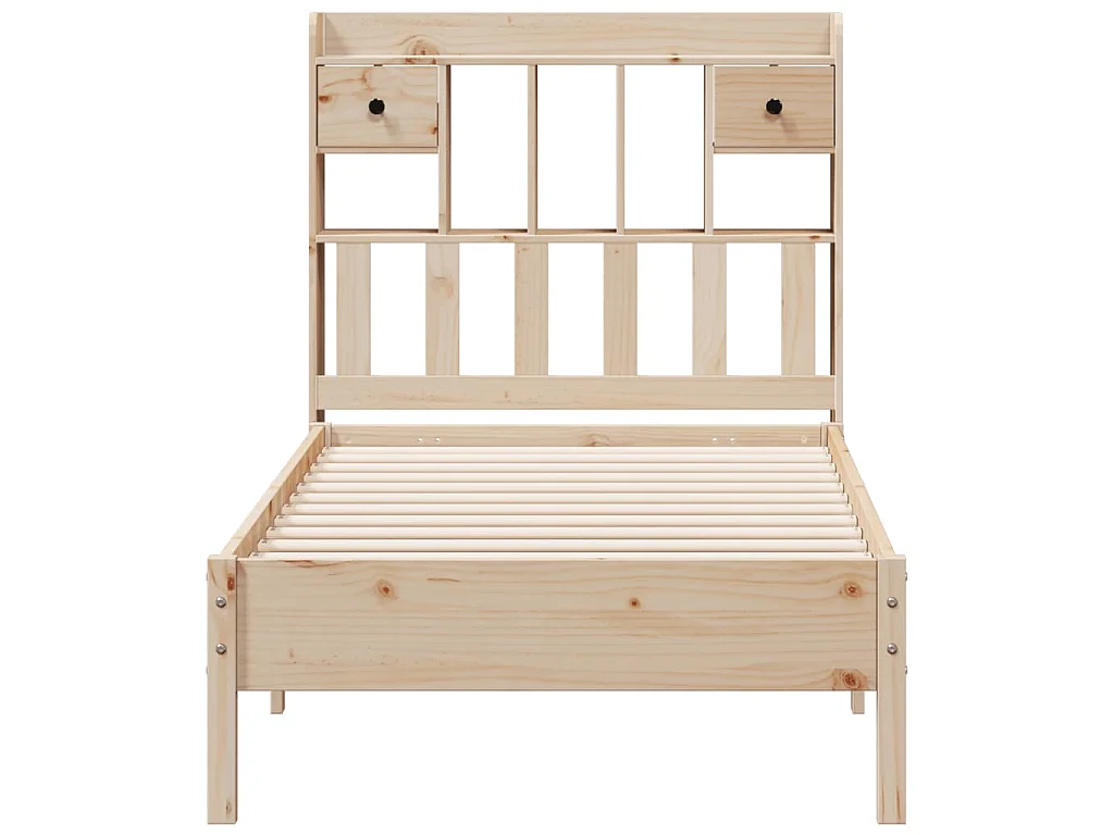 Giroletto con Libreria senza Materasso 75x190 cm in Legno Pino