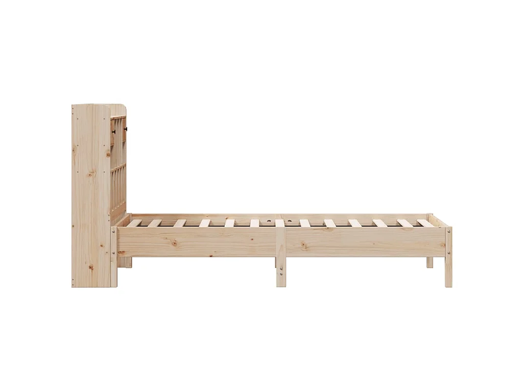 Giroletto con Libreria senza Materasso 75x190 cm in Legno Pino