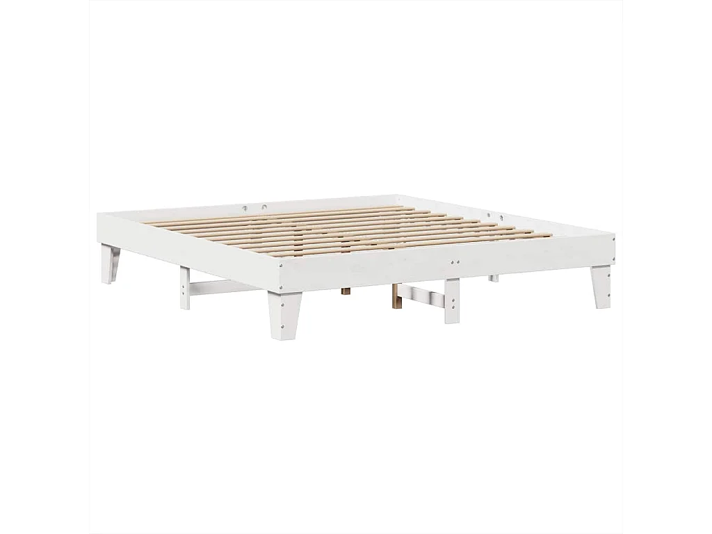 Lit bibliothèque sans matelas blanc 180x200 cm bois pin massif