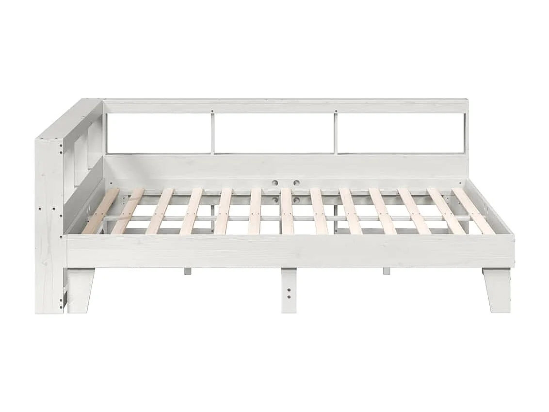Bed met boekenkast zonder matras grenenhout wit 180x200 cm