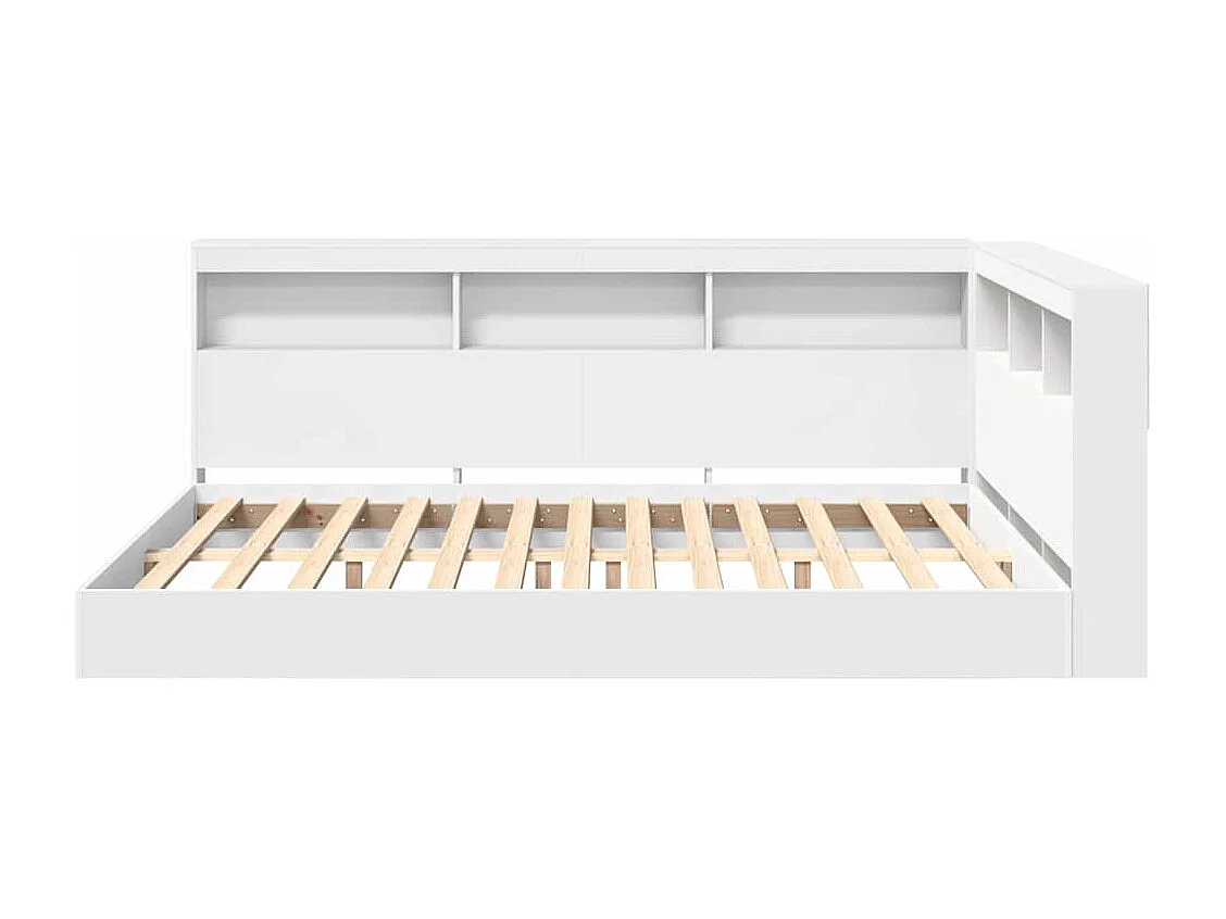 Lit Bibliothèque Blanc 160 x 200 cm Bois d'ingénierie