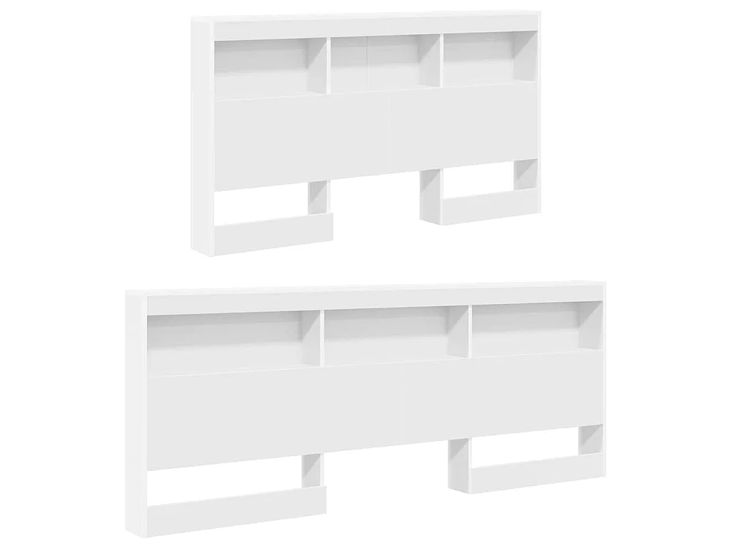 Boekenkast Bed met plank Wit 160 x 200 cm Bewerkt hout