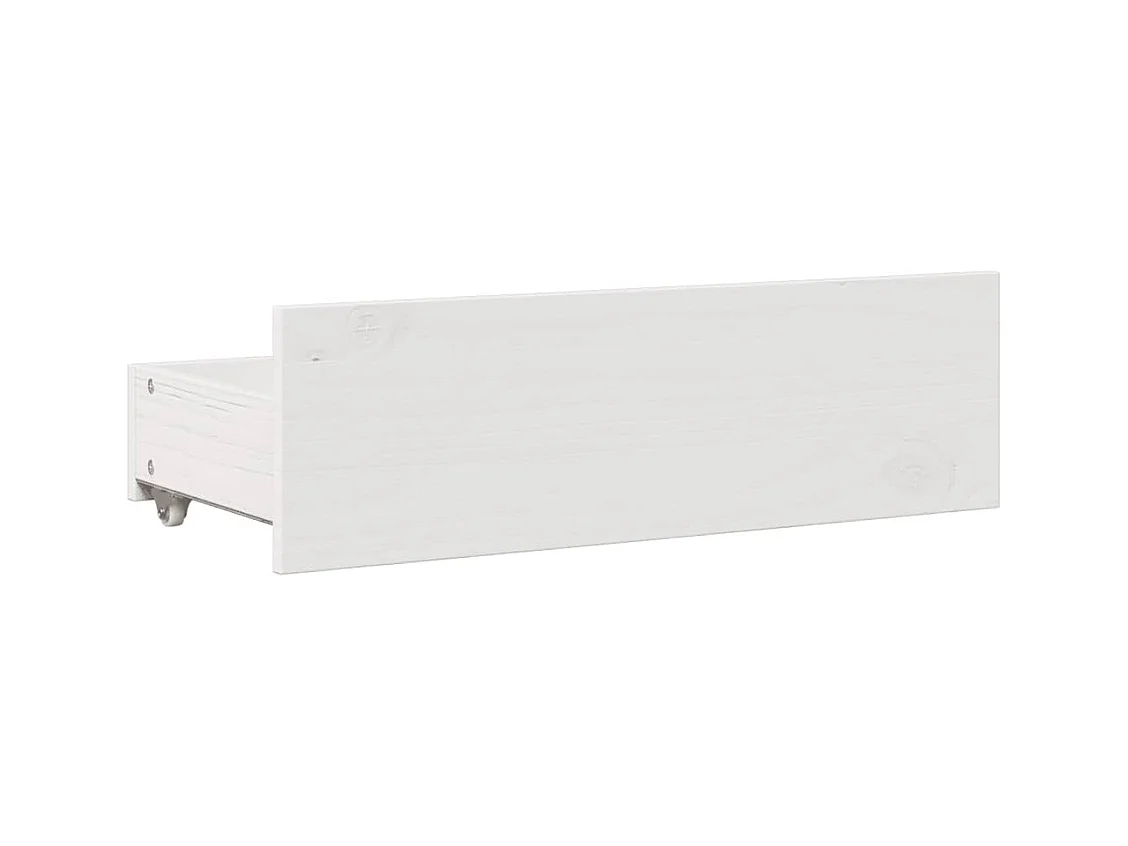 Cama con estantería sin colchón madera maciza blanca 150x200 cm