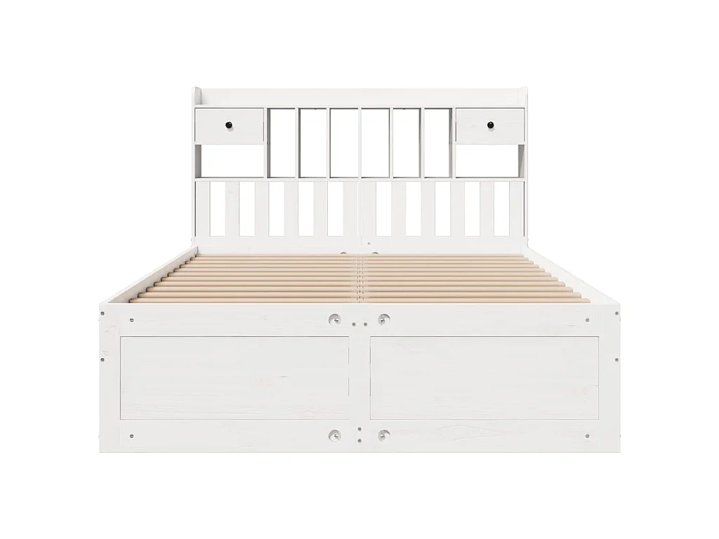 Letto Libreria senza Materasso Bianco 150x200 cm Legno di Pino
