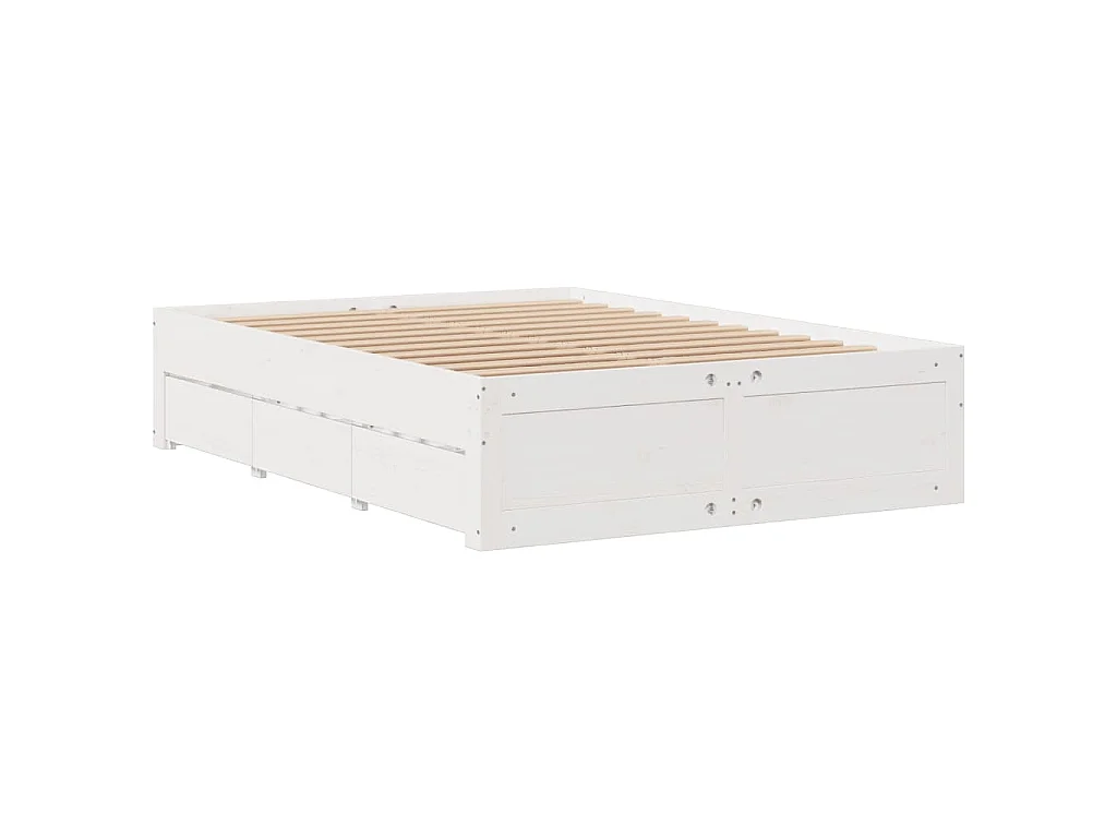 Letto Libreria senza Materasso Bianco 150x200 cm Legno di Pino