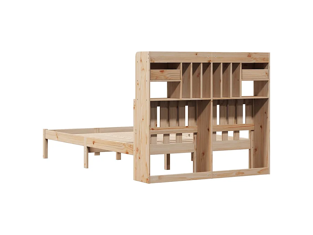 Cama com estante sem colchão 135x190 cm pinho maciço