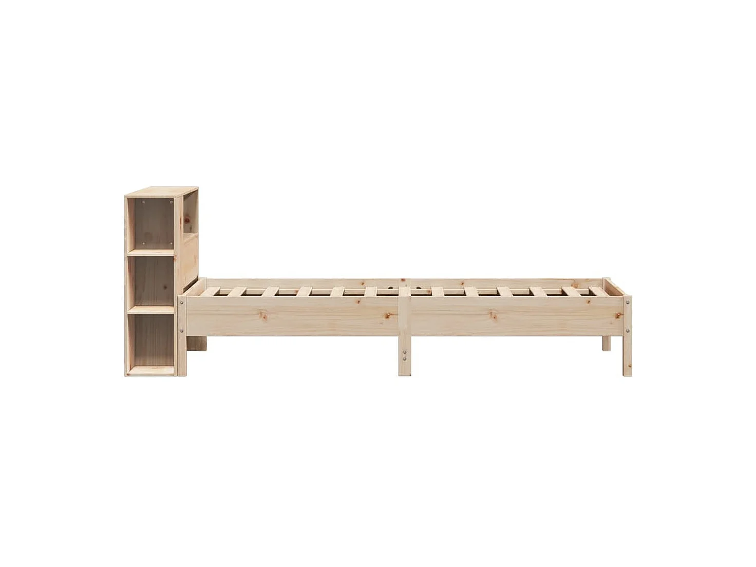 Bed met boekenkast zonder matras massief grenenhout 100x200 cm