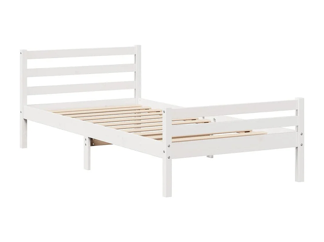Letto Libreria senza Materasso Bianco 100x200 cm Legno di Pino