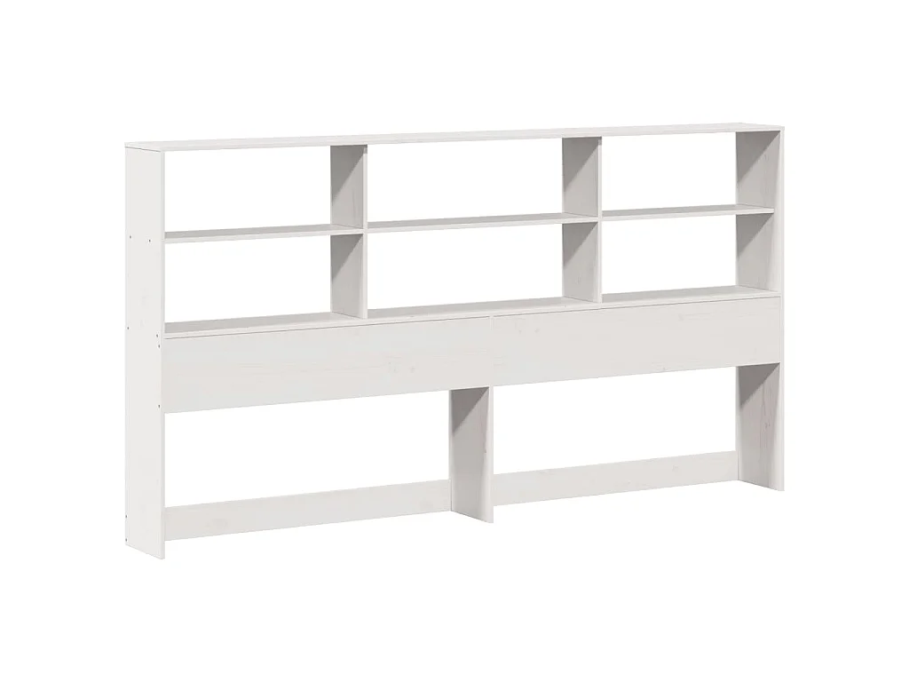 Bed met boekenkast zonder matras grenenhout wit 180x200 cm