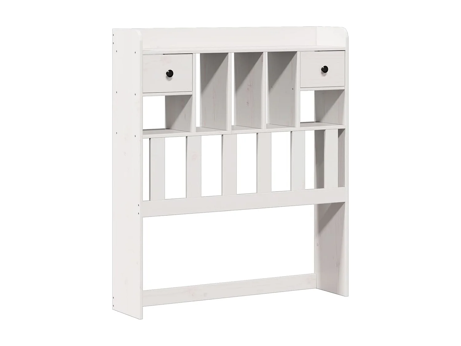 Lit bibliothèque sans matelas blanc 75x190cm bois de pin massif