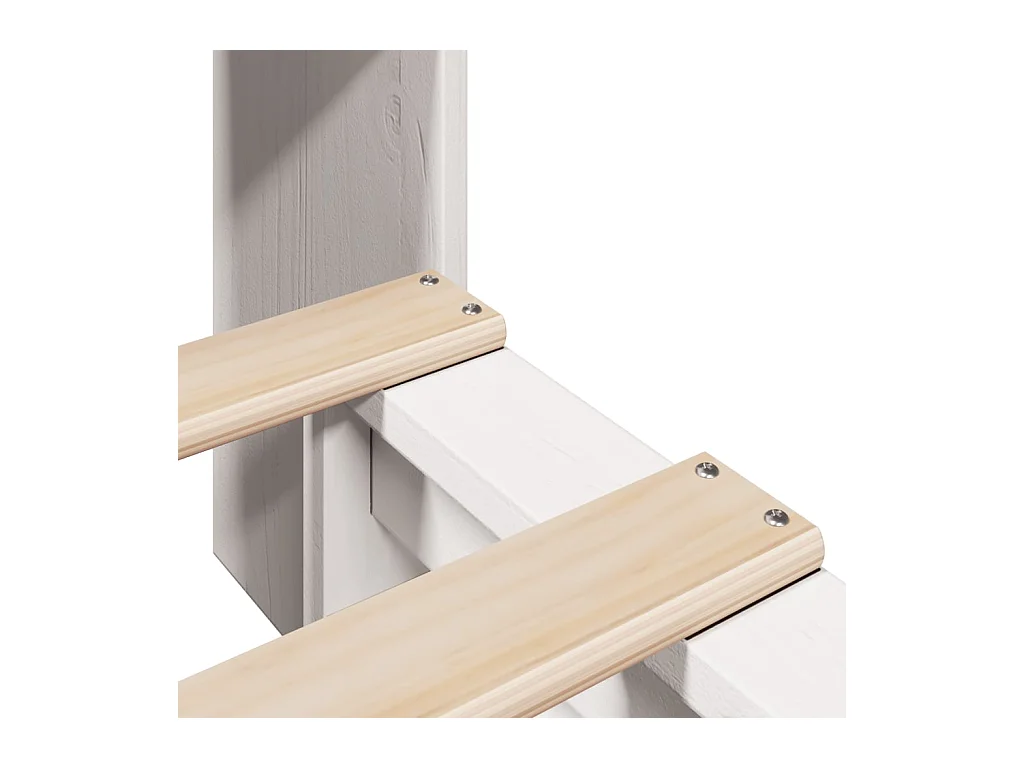 Lit bibliothèque sans matelas blanc 90x190 cm bois massif