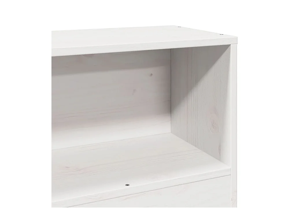 Lit bibliothèque sans matelas blanc 90x190 cm bois massif